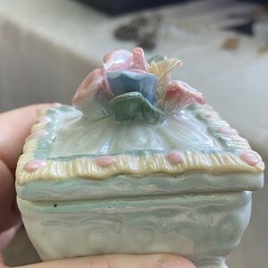 Pastel Floral Ceramic Trinket Box